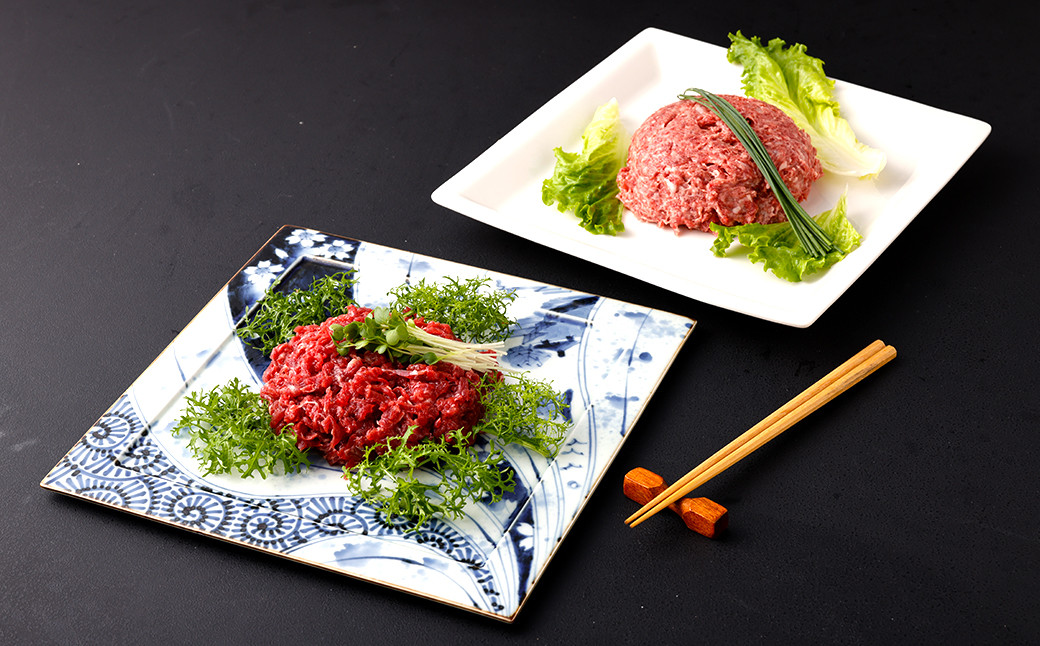 
            馬刺しユッケ・桜うまトロ 12食 セット 合計約660g 馬肉 馬刺し お肉 惣菜 ユッケ タレ付
          