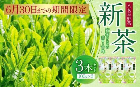 Y26-17 新茶 八女星野茶 100g×3本