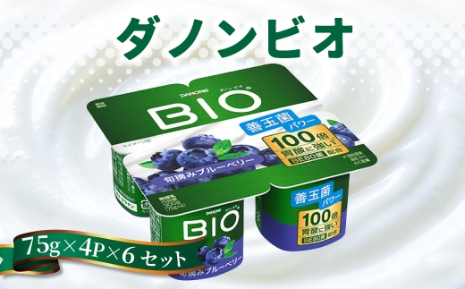 ダノンビオ ヨーグルト 旬摘みブルーベリー 75g×4P×6セット ｜ 乳製品 朝食 ヨーグルト 朝ごはん 冷蔵品 まとめ買い ストック 買い置き 食後 デザート おやつ ヨーグルトセット ヨーグルトまとめ買い 毎日の朝食 冷蔵ヨーグルト 群馬県 館林市