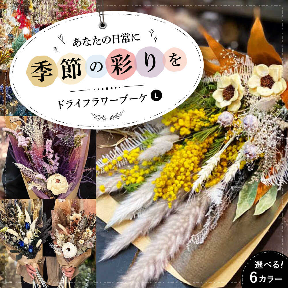 【ふるさと納税】ドライフラワー【選べるカラー】ドライフラワー ブーケL （選べる6タイプ） おすすめ 人気 プリザーブドフラワー プレゼント 花束 ギフト ドライフラワー 乾燥花 お花 インテリア アレンジメント フラワーアレンジ 三次市/ iolite flowers[APBT010]