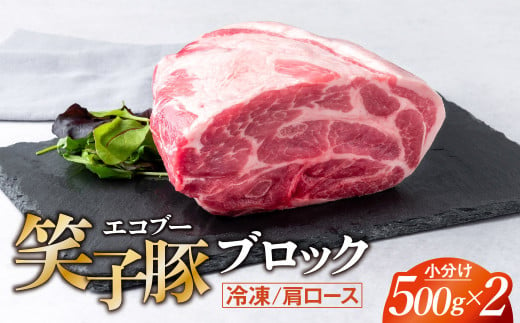 豚肉 ブロック 肩ロース 小分け 真空パック 冷凍 1kg (500g×2) 笑子豚 豚肩ロース 肩ロース肉 チャーシュー 岩手県 金ケ崎町