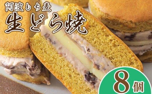 和菓子 どらやき もち麦生どら焼 8個 化粧箱入り スイーツ 贈答用 プレゼント 贈り物 徳島県 阿波市