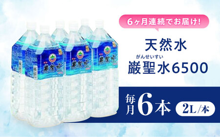 【全6回定期便】飲料 水 ミネラルウォーター 巌聖水6500 2L×6本入り 広島県福山市/小林商事 ミネラルウォーター ペットボトル 2l 2リットル 保存用 備蓄 防災[BAEA020]