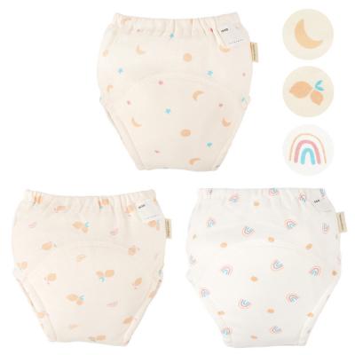 ふるさと納税 川崎市 110サイズ「おねむうパンツ」6重トレーニングパンツ3枚セットC(ムーンスター、レモン、虹)