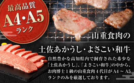 土佐あかうし＆よさこい和牛　焼肉食べ比べ 各種約200g 総計約400g / やわらか ヘルシー うま味凝縮【(有)山重食肉】[ATAP189]