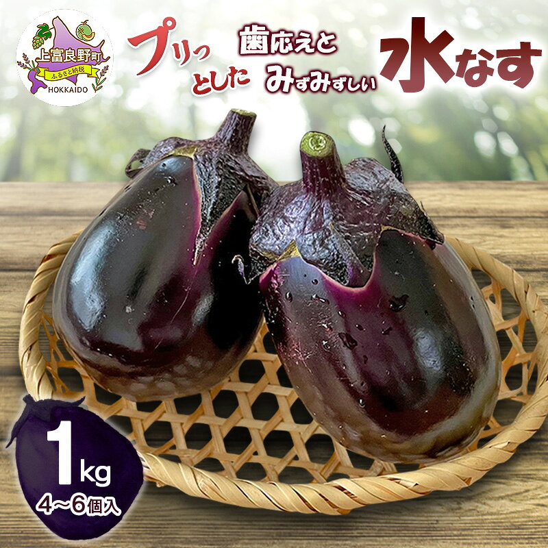 【ふるさと納税】【すずきが育てた新商品！】すずきの水なす 1kg 【プリっとした歯応えと瑞々しい】( ナス 茄子 なすび 水なす 野菜 やさい 新鮮 上富良野町 しまねずみファーム )　お届け：2026年7月中旬～9月中旬まで