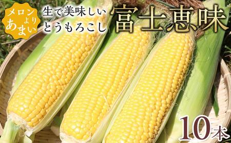 とうもろこし 【2025年7月発送】 恵味ゴールド メロンより甘い！生で美味しいとうもろこし富士恵味１０本セット とうもろこし とうもろこし