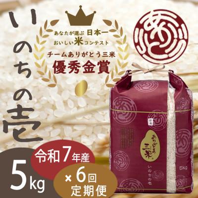 ふるさと納税 田上町 【毎月定期便】令和7年産 新潟いのちの壱コンテスト受賞者の米 精米5kg全6回