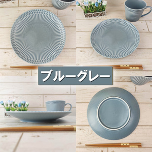 【美濃焼】 さざなみ 20丸皿 ブルーグレー 2枚セット 瑞浪市 / 小田陶器 JS企画 皿 お皿 プレート 食器 [AZAZ066]