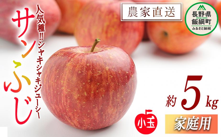 
            りんご サンふじ 家庭用 ( 小玉 ) 5kg マルカズりんご農園 沖縄県への配送不可 2025年11月下旬頃から2026年2月上旬頃まで順次発送予定 令和7年度収穫分 信州 果物 フルーツ リンゴ 林檎 長野 12000円 予約 農家直送 長野県 飯綱町 [0952]
          