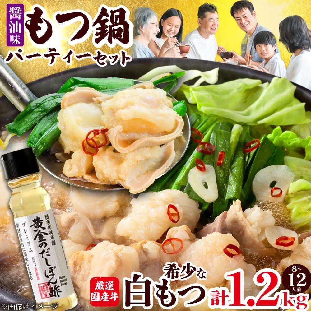 【厳選国産牛】博多もつ鍋 醤油味パーティーセット8~12人前[BGAI027] 鍋 大容量
