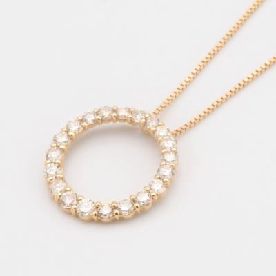 ふるさと納税 甲府市 K18 0.5ctダイヤモンド　サークルペンダントネックレス　FHH-019919 |  | 01