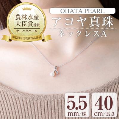 ふるさと納税 佐伯市 アコヤ真珠 ネックレスA (5.5mm珠・チェーン40cm) | 