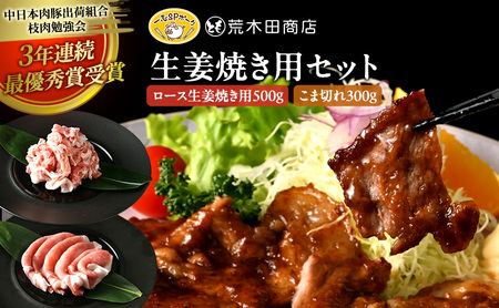 豚肉セット 一志SPポーク 生姜焼き用 ロース こま切れ 豚肉セット【ロース500g こま切れ300g】