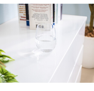 チェスト 深型 4段 引出し5杯タイプ 幅約60cm ホワイト 白 木製 シャイニー AKU1056457