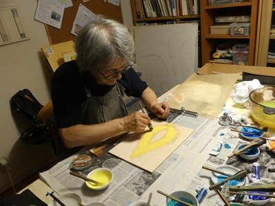 藤田泉オリジナル版画【北杜の宴シリーズ】-刻(とき)の宴-　オリジナル版画 北杜の宴シリーズ 刻(とき)の宴 北杜の彩り世界 木版画 版画 美術 芸術 アート インテリア 藤田泉 Zum ORIGIN