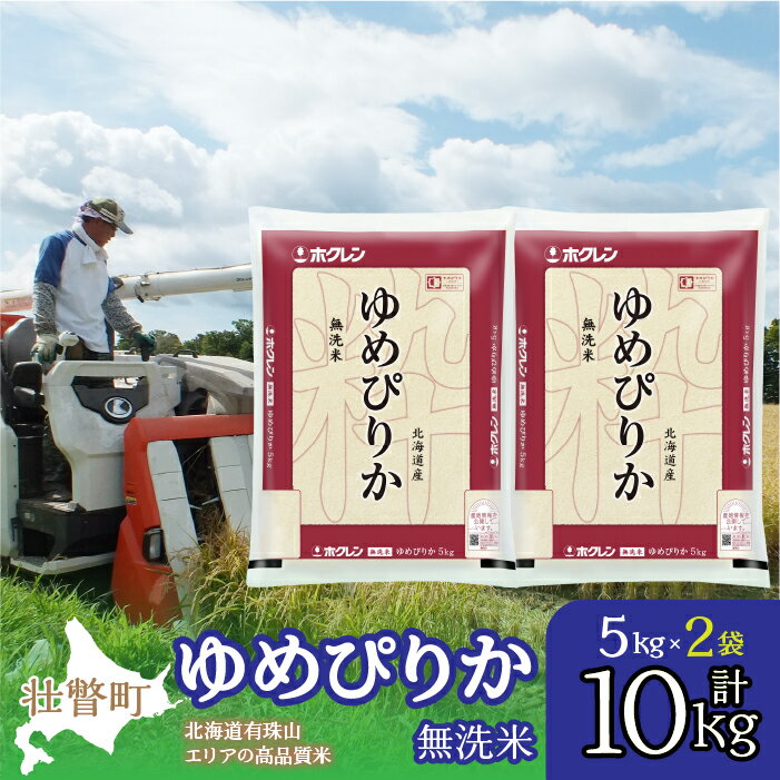 【ふるさと納税】【令和7年産】（無洗米10kg）ホクレンゆめぴりか（無洗米5kg×2袋） 【 ふるさと納税 人気 おすすめ ランキング 北海道産 壮瞥 無洗米 米 白米 ゆめぴりか こめ 贈り物 贈物 贈答 詰合せ セット 北海道 壮瞥町 送料無料 】 SBTD062