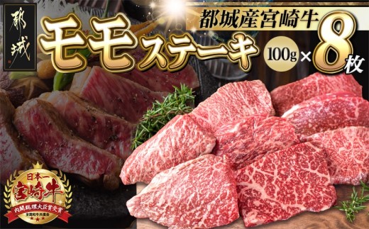 宮崎牛モモステーキ100g×8枚 (都城市) ステーキ 牛肉 宮崎牛 和牛 国産 モモ肉