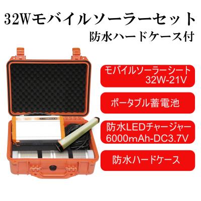 ふるさと納税 宍粟市 32Wモバイルソーラー防水セット　AG14