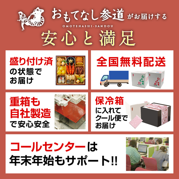 千賀屋謹製 2026年 迎春おせち料理「祝華千」和風三段重 3人前 全41品　冷蔵_イメージ5