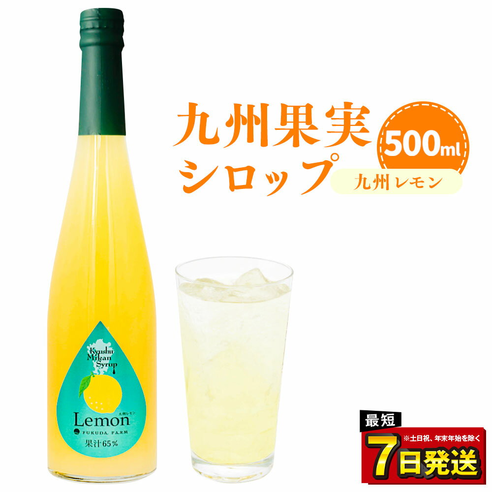 【ふるさと納税】九州を飲む！九州果実シロップ 九州レモン 500ml 1本 果実 シロップ 果汁 レモン 九州産 フレッシュ はちみつ ハチミツ 年内発送 送料無料