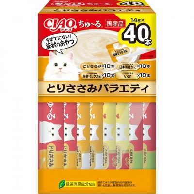 ふるさと納税 静岡市 いなば　猫・CIAOちゅ〜る　とりささみバラエティ　(14g×40本)×8箱