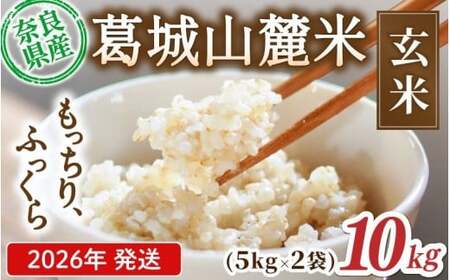 先行予約 葛城山麓米 ヒノヒカリ（玄米）計10kg [ 5kg×2袋 ] 令和8年産 【2026年10月下旬～順次発送】／ スマイル葛城農業 若手農家 玄米 栄養 新規就農 ごはん お米 米 おいしい ふっくら 農家直送 奈良県 葛城市【smlk025】