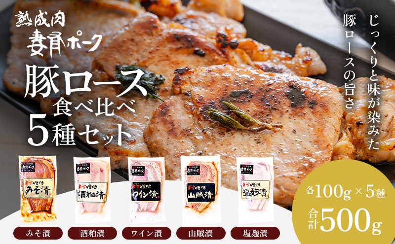 【魚沼銘柄豚】妻有ポーク 豚ロース食べ比べ 5種セット（各100ｇ）