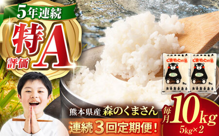 令和7年産3回定期便森のくまさん白米10kg(5kg×2) 白米定期便ZBI038