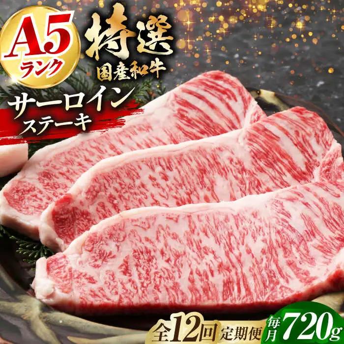 【全12回定期便】国産和牛特上サーロイン ステーキ 180g×4枚[AOAI031] サーロイン