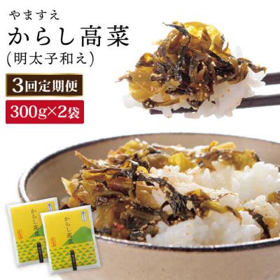 ふるさと納税 糸島市 【全3回 定期便】明太子入り からし高菜600g(300g×2袋)/ やますえ [AKA056]