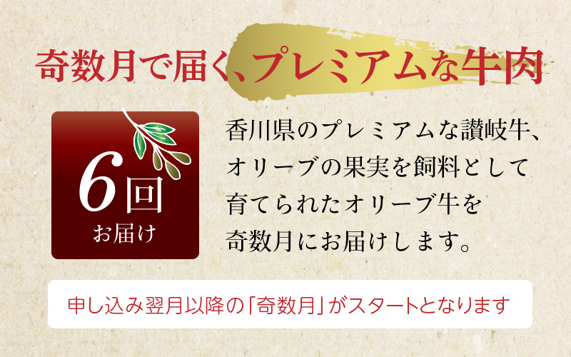 【ふるさと納税】オリーブ牛 満喫肉セット(奇数月　全6回)【定期便】肉 焼肉 牛肉 モモ肉 ハラミ オリーブ牛 焼き肉 セット バーベキュー BBQ はらみ 香川県 三豊市