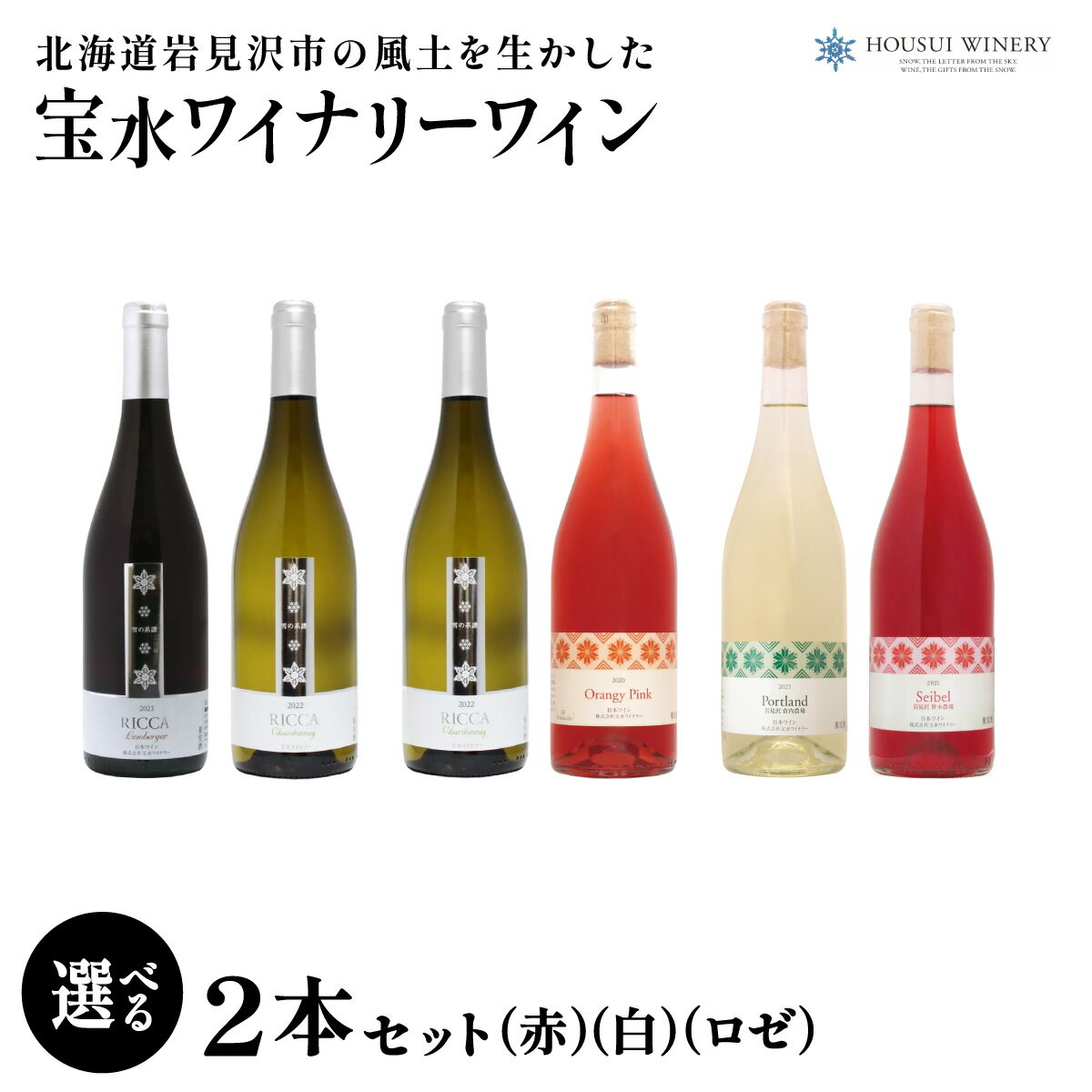 【ふるさと納税】＜選べるセット＞ 北海道岩見沢市の風土を生かした宝水ワイナリーワイン2本セット