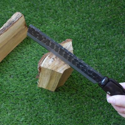ふるさと納税 三条市 [山人] 薪割りに 槌目竹割鉈(ナタ) 鋼付 牛革ケース入  鉈 小型斧(オノ)【048S002】 |  | 01