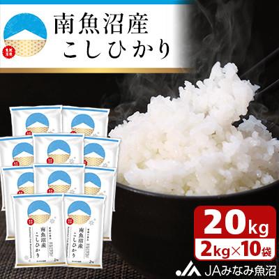 ふるさと納税 南魚沼市 【令和8年産＼新米/】JAみなみ魚沼不動の人気「南魚沼産こしひかり」精米 20kg(2kg×10袋)