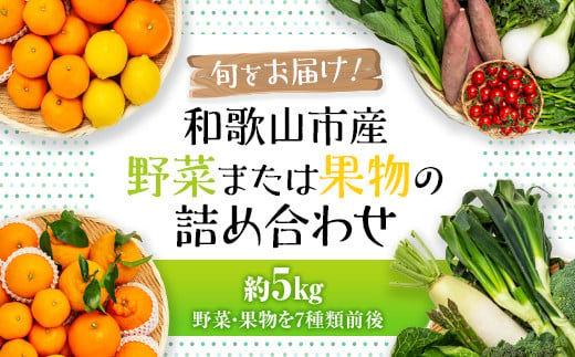 
旬をお届け！和歌山市産・野菜または果物の詰め合わせ
