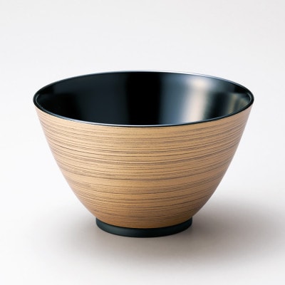 越前塗 金刷毛多用大椀 黒 φ14×8.4cm 食洗機・レンジ対応【1521344】