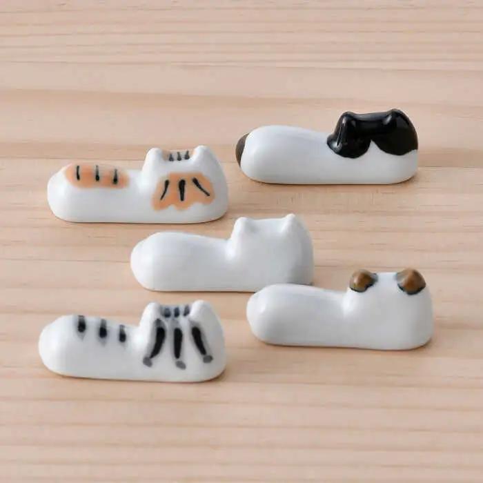【波佐見焼】にゃんこの箸置き 5種 カトラリー Bセット【大新窯】[DC154] 波佐見焼
