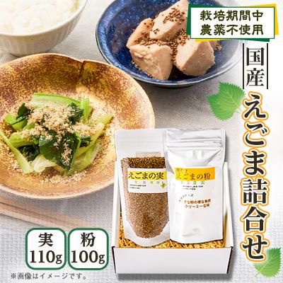 ふるさと納税 富田林市 ≪2種:実・粉≫　国産えごま詰合せセット　大阪産