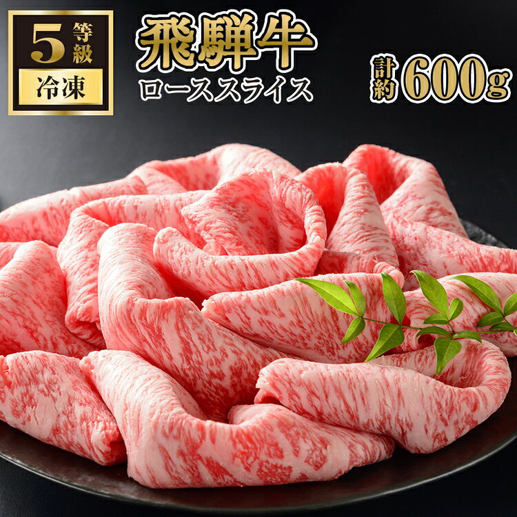 【ふるさと納税】【飛騨牛ローススライス　計約600g】ご褒美はすき焼き？しゃぶしゃぶ？ [No.153] ／ 牛肉 すきやき 鍋 5等級 送料無料 岐阜県 特産品