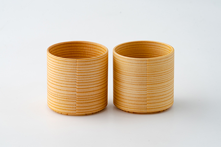 110P4002 【地酒】北鹿純米大吟醸「北秋田」と曲げわっぱぐい呑み２個セット