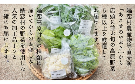 本日のおまかせ 高原野菜 5種以上 の 詰合せ と 加工品 1つ のセット 計10kg おまかせ 野菜 野菜セット 旬の野菜 産地直送 嬬恋キャベツ 加工品 酢 佃煮 漬物 惣菜 [AF028tu]