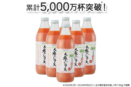 【寄附金額見直しました】《定期便12ヶ月》ハルメク 人参ジュース【ビン】1030g×6本