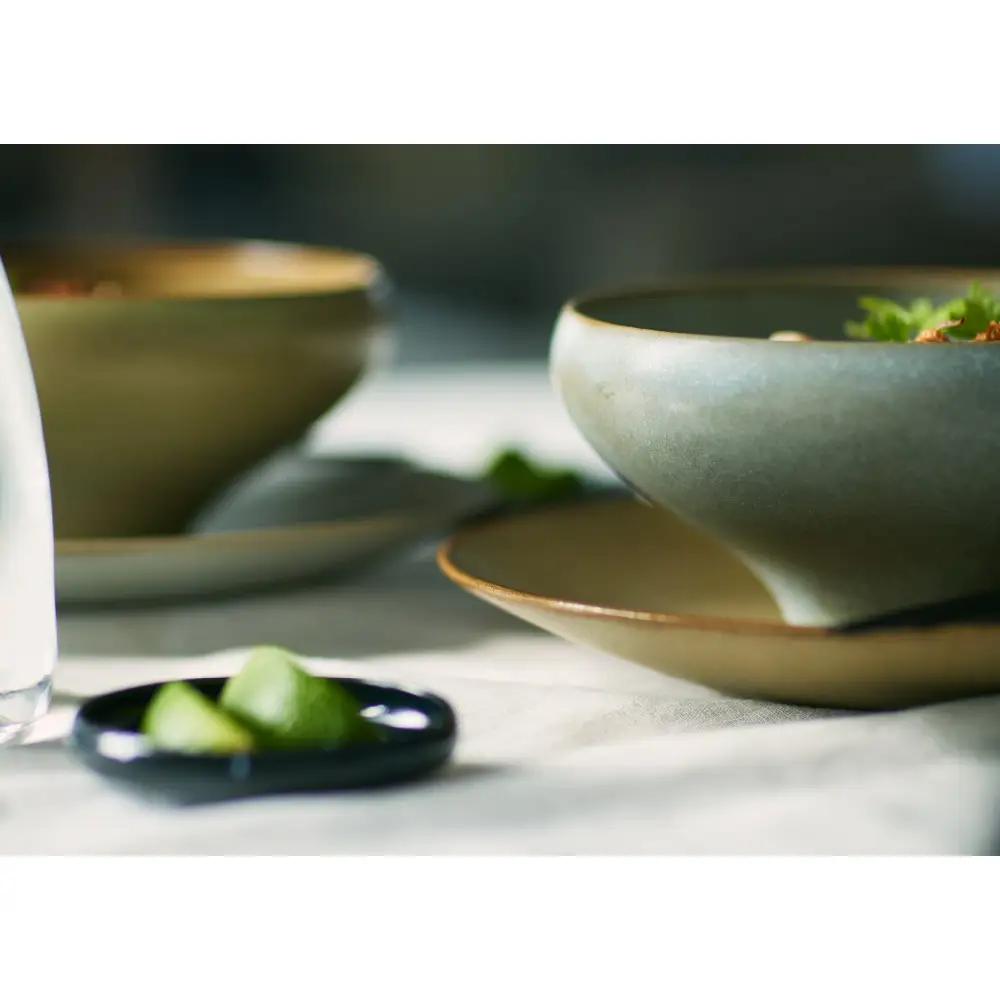 Tableware Shallow Bowl Rimペアセット18cm 藍墨