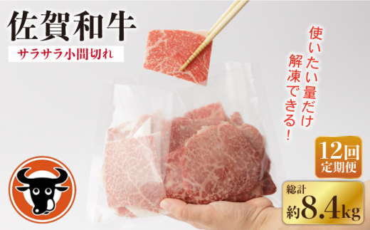 【12回定期便】 佐賀和牛 サラサラ 小間切れ (切落し) 700g (350g×2P)【一ノ瀬畜産】 NAC118