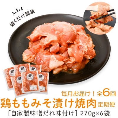 焼肉用鶏もも自家製味噌ダレ味付き(計9.72kg・270g×6×6回)　E79004