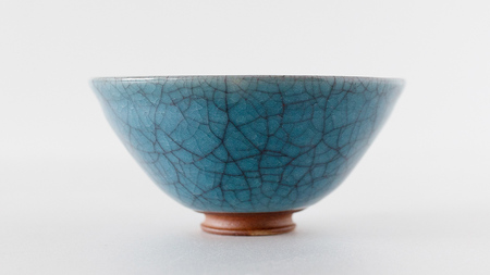 【氷裂貫入青瓷】抹茶茶碗 （小野寺裕司 作） 径13.5cm×高さ6.8cm