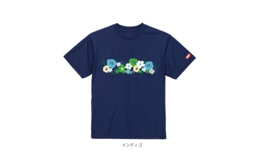 JTTA公認　卓球ユニフォーム＜男女兼用(ドライ):Mサイズ＞フラワー2　インディゴ【1671035】