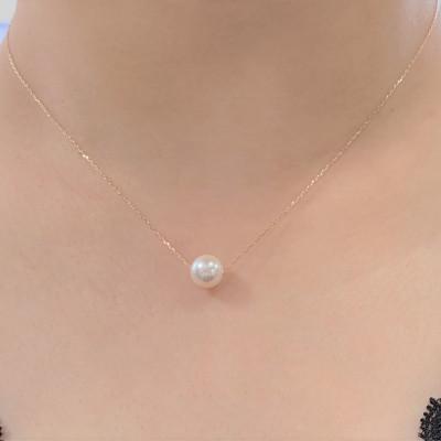 ふるさと納税 松山市 K10ピンクゴールド パール ペンダント ネックレス 7.5mm珠使用