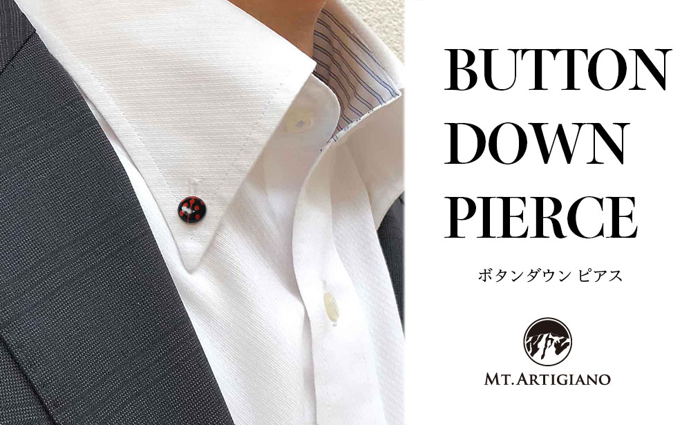 ボタンダウンピアス Lady Bird 黒  てんとう虫 白蝶貝 漆 蒔絵 ドレスピアス ピンブローチ タイタック アクセサリー  伝統工芸 工芸品  うるしアート 復興 震災 コロナ 能登半島地震復